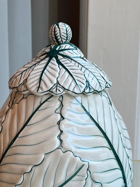 Vintage ceramic leaf bonbonniere