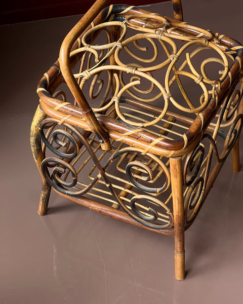 Vintage rattan basket