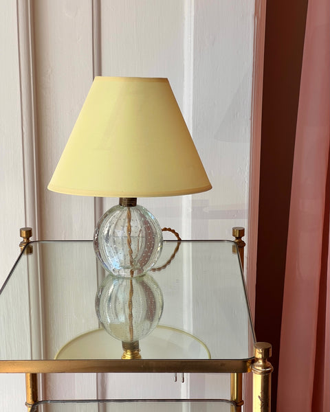 Vintage clear bubble Murano table lamp (with shade)