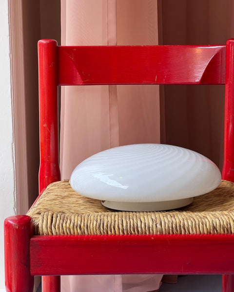 Vintage Murano white swirl ceiling/wall lamp (D30)