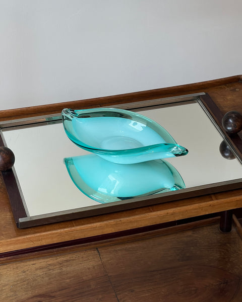 Vintage opal turquoise/green Murano dish/bowl
