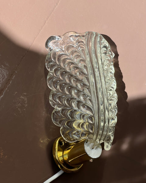 Vintage Murano leaf wall lamp