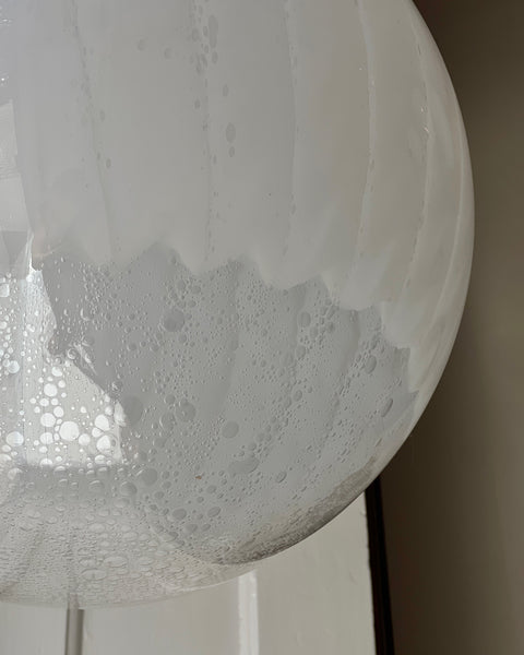 Vintage white clear Murano ceiling lamp (D40)