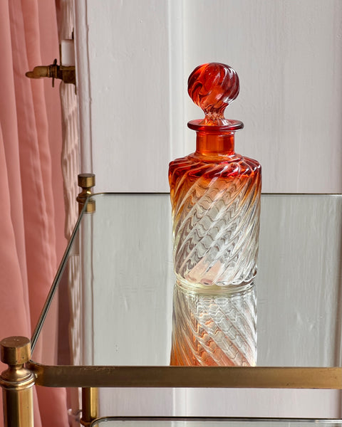 Two-toned vintage glass carafe