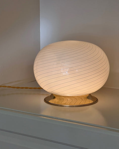 Vintage swirl round Murano table lamp
