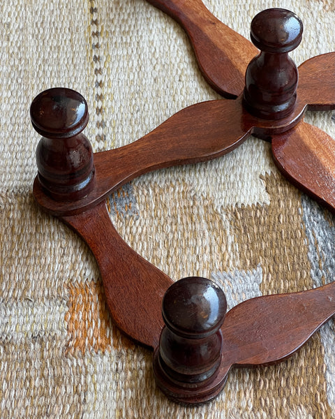 Vintage expandable wooden coat rack