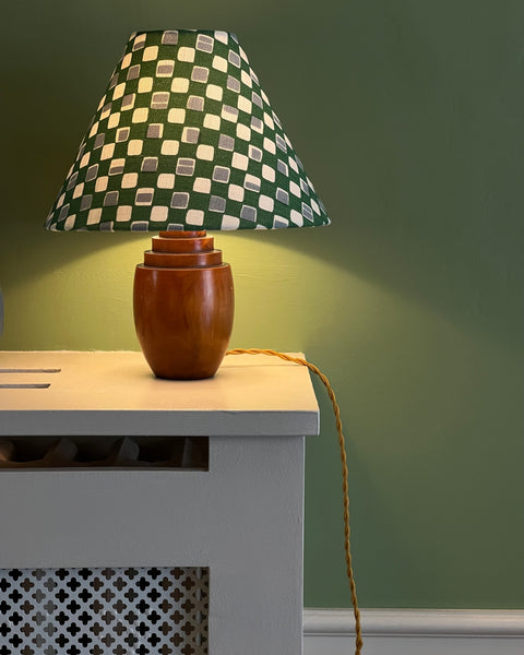 Vintage wooden table lamp (incl. lampshade)