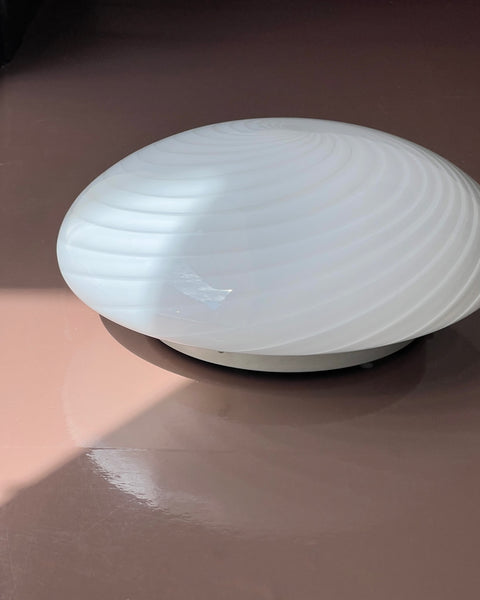 Vintage Murano white swirl ceiling/wall lamp (D36)