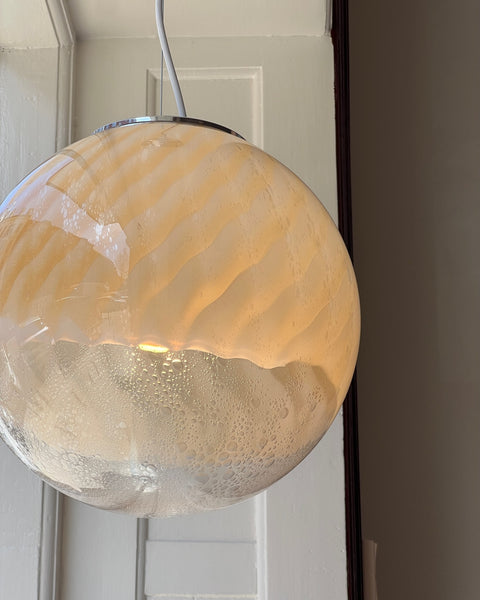 Vintage golden clear Anemone Murano ceiling lamp (D35)