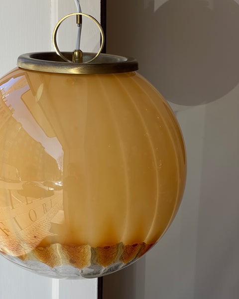 Vintage golden clear Murano ceiling lamp (D33)