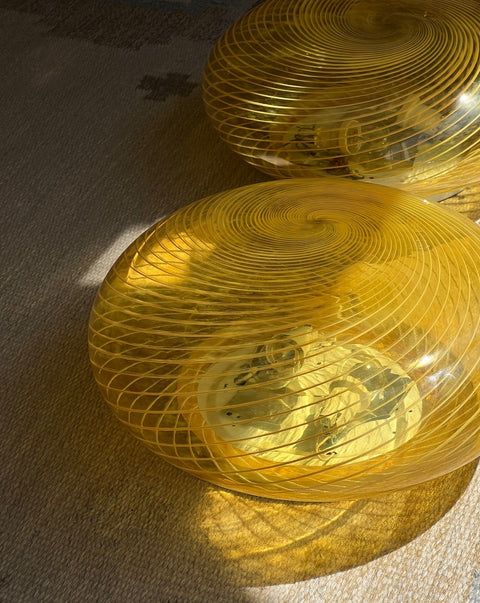 Vintage Murano yellow/clear ceiling/wall lamp (D38)