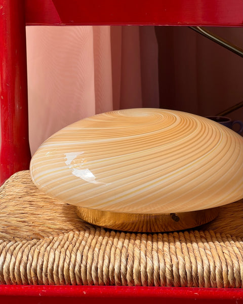 Vintage Murano cream/white swirl ceiling/wall lamp (D30)