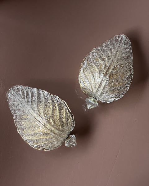 Vintage Murano leaf wall lamp