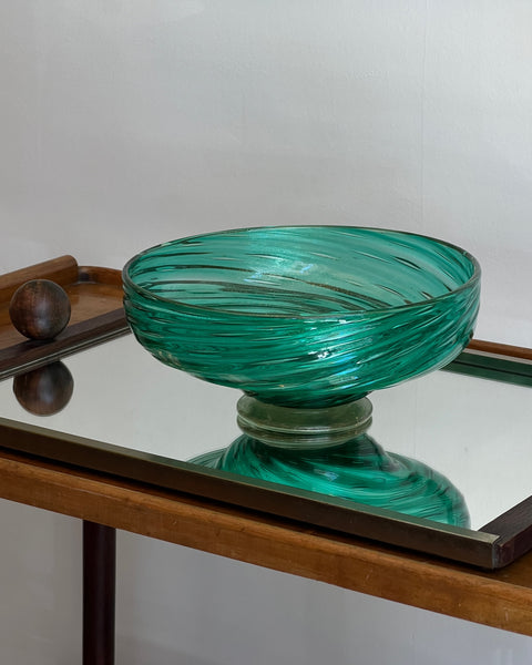 Vintage green / golden Murano bowl