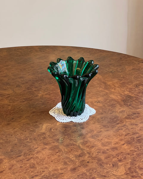 Vintage green Murano vase