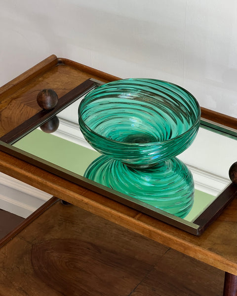 Vintage green / golden Murano bowl