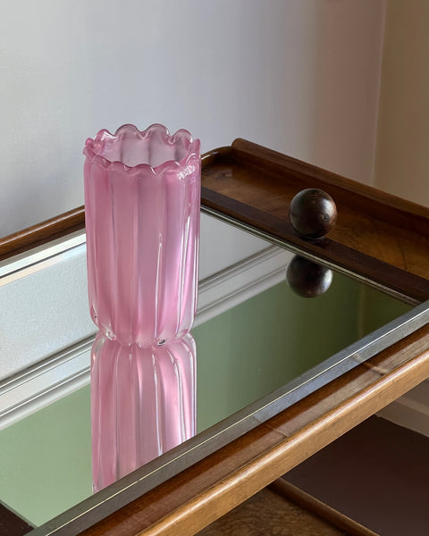 Vintage opal pink Murano vase