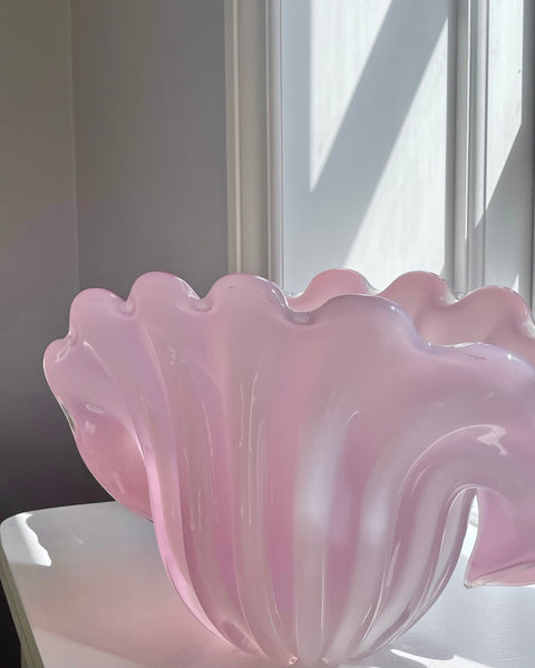 Vintage opal pink Murano shell bowl (Large)