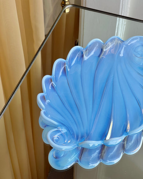 Vintage opal blue shell bowl