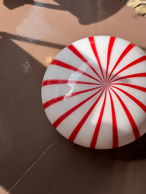 Ceiling/wall lamp - Red vertical stripes (D38) (Available upon request)