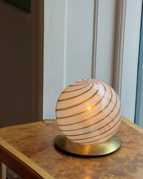 Vintage golden / white swirl Murano table lamp RESERVED
