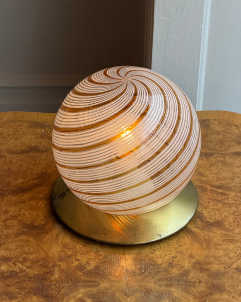 Vintage golden / white swirl Murano table lamp RESERVED