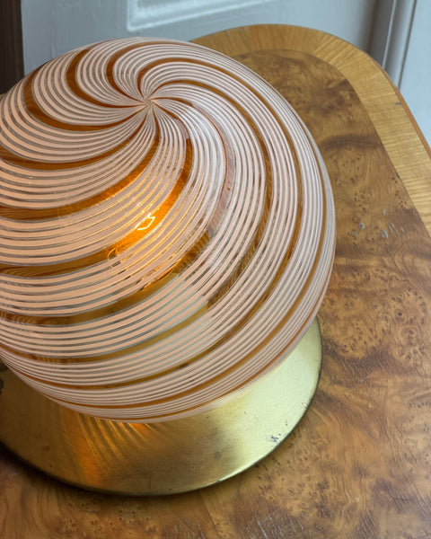 Vintage golden / white swirl Murano table lamp RESERVED