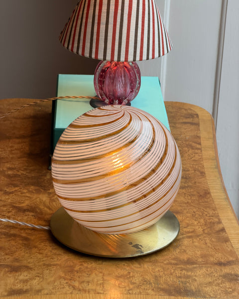 Vintage golden / white swirl Murano table lamp RESERVED