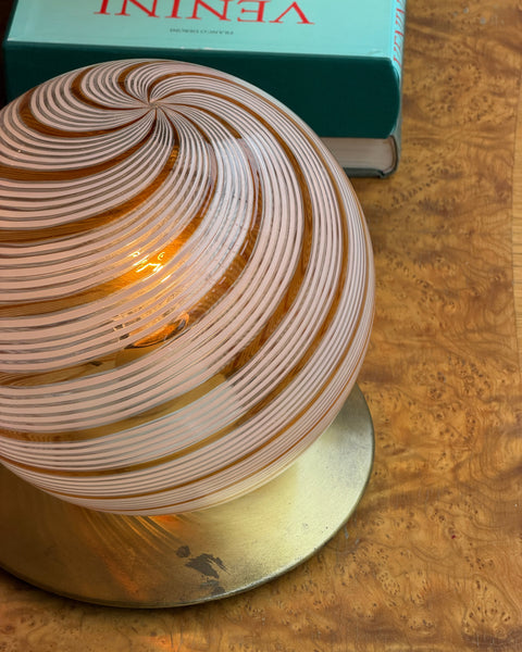 Vintage golden / white swirl Murano table lamp RESERVED