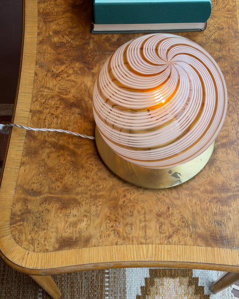 Vintage golden / white swirl Murano table lamp RESERVED