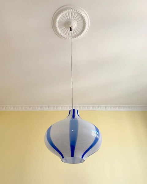 Vintage Massimo Vignelli blue ceiling lamp