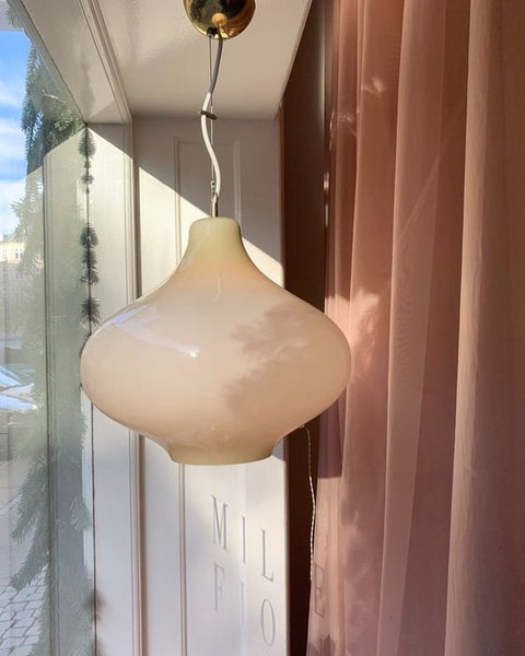 Vintage Massimo Vignelli yellow ceiling lamp