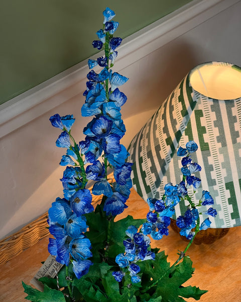 Paper flower 'Two tone blue Delphinium'