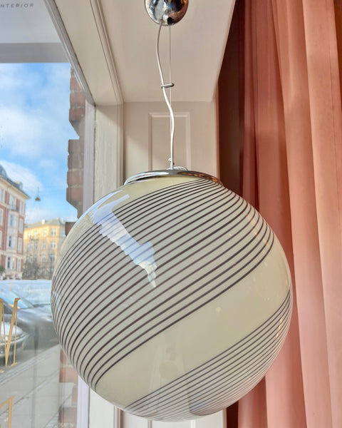 Vintage Murano cream/brown swirl ceiling lamp (D45)