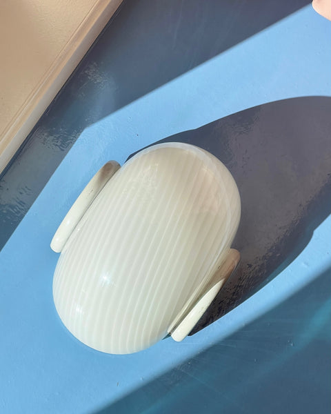 Vintage white swirl Murano wall lamp