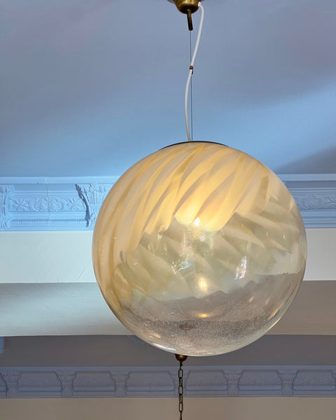 Vintage golden/cream clear Murano ceiling lamp (D45)