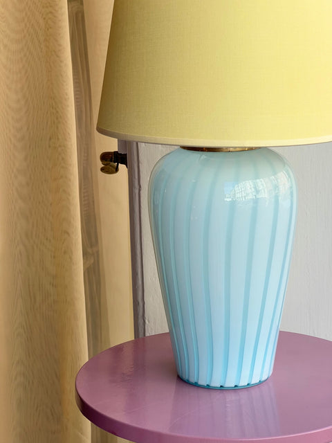 Light blue vintage Murano table lamp