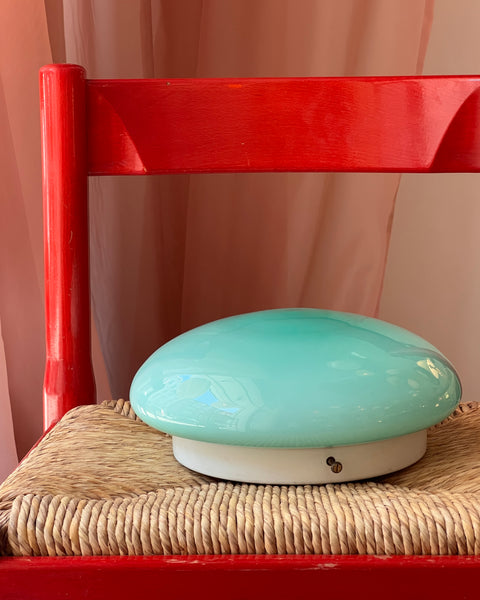 Vintage Murano opal turquoise ceiling/wall lamp (D25)