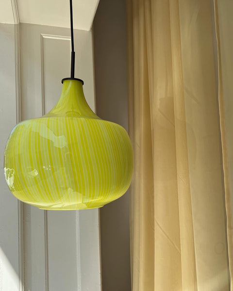 Vintage Massimo Vignelli yellow ceiling lamp (D35)
