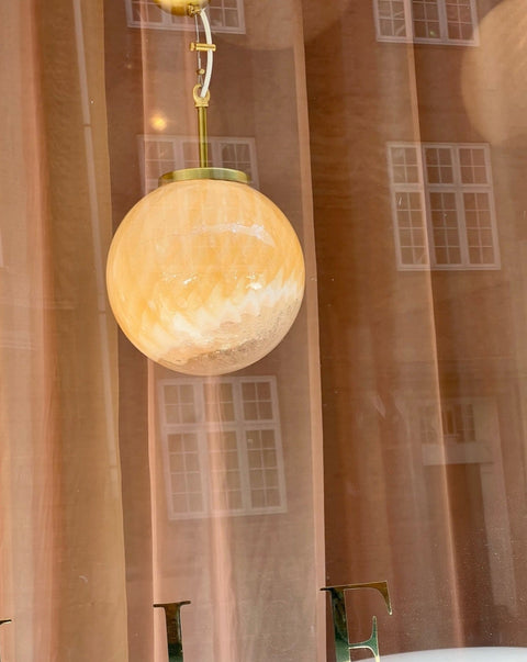 Vintage golden/cream clear Murano ceiling lamp (D22)