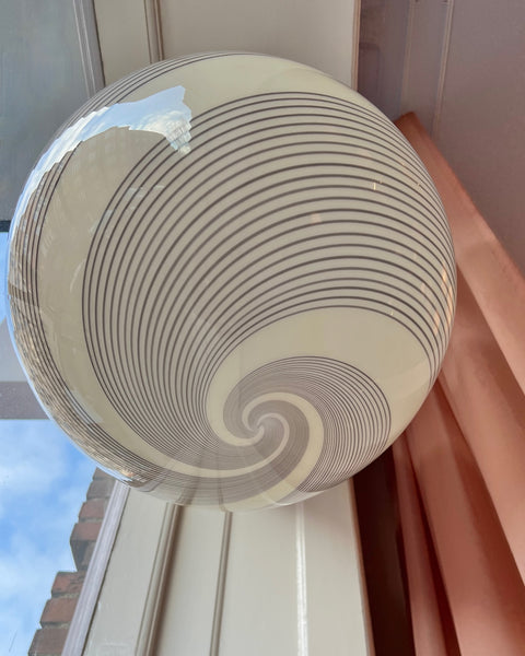Vintage Murano cream/brown swirl ceiling lamp (D45)