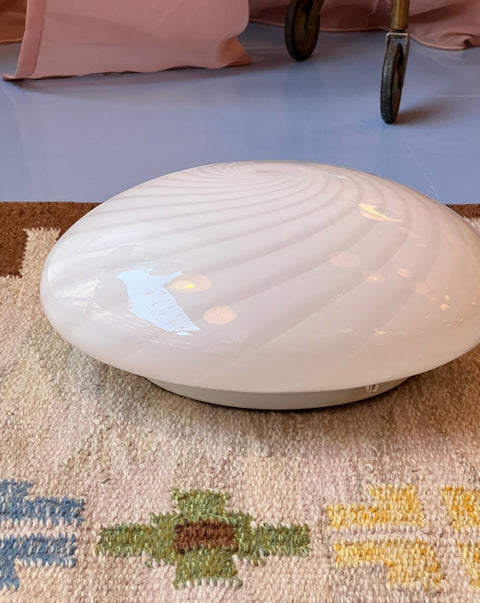 Vintage Murano white swirl ceiling/wall lamp (D26)