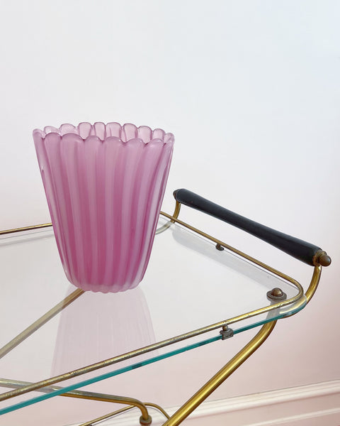 Vintage opal pink Murano vase