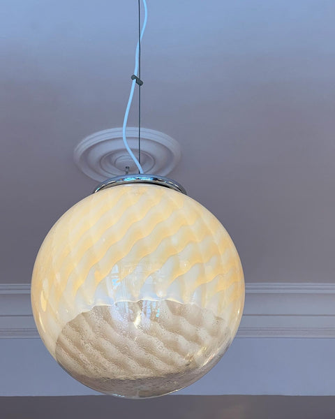 Vintage golden/cream clear Murano ceiling lamp (D35)