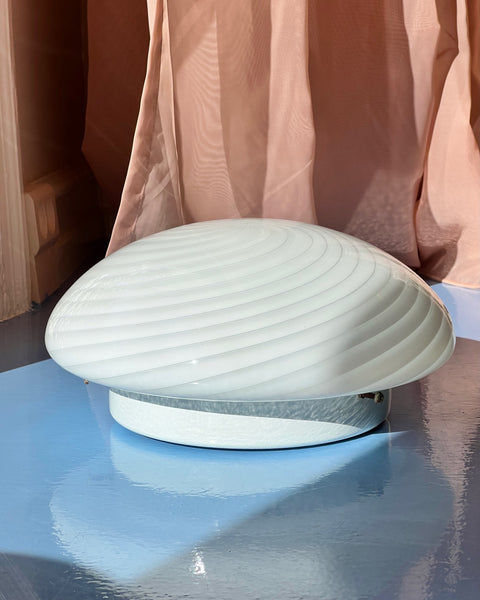 Vintage Murano white swirl ceiling/wall lamp (D28)