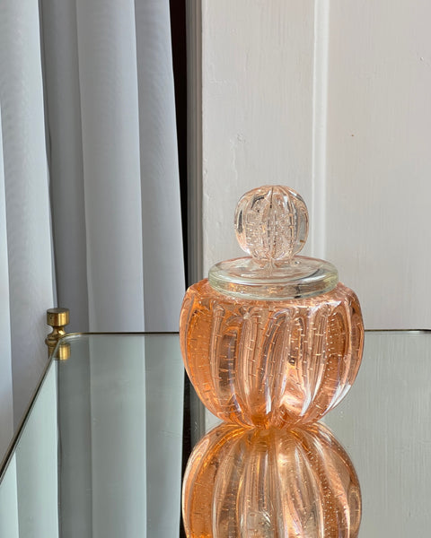 Vintage rose/clear Murano bonbonniere