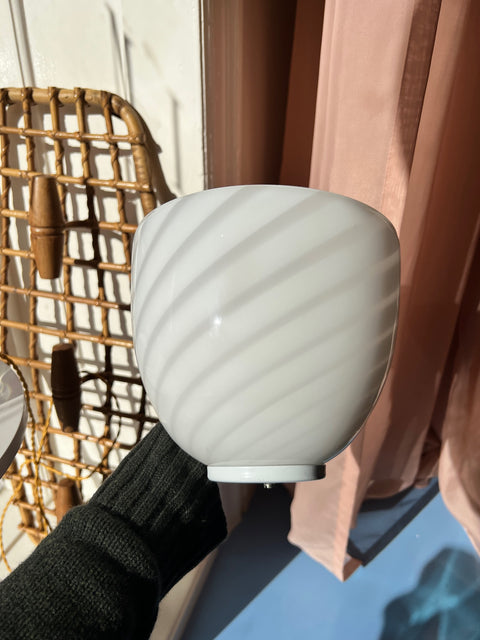 Vintage white swirl Murano wall lamp