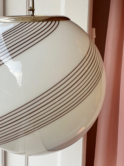 Vintage Murano cream/brown swirl ceiling lamp