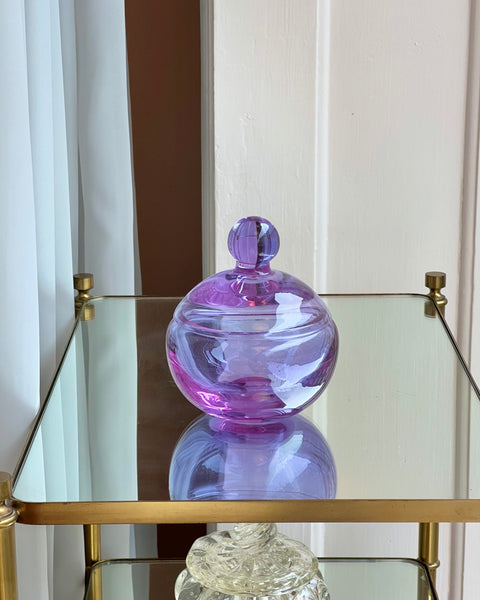 Vintage clear purple Murano bonbonniere