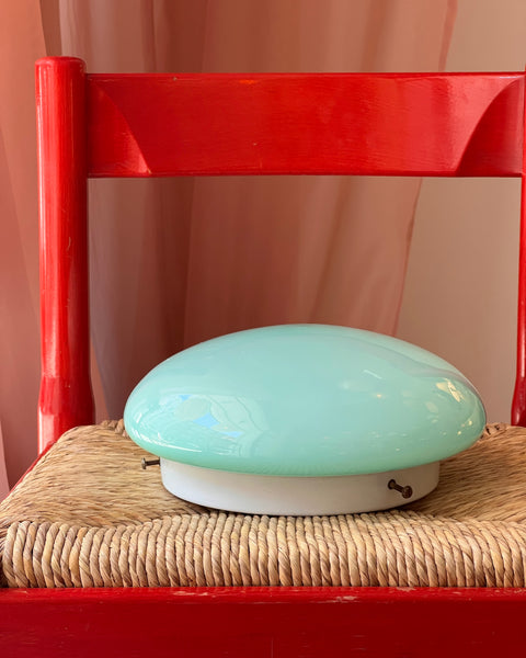 Vintage Murano opal turquoise ceiling/wall lamp (D25)